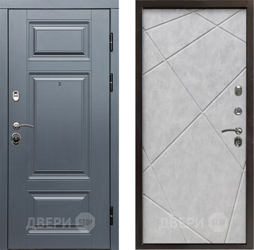 Входная металлическая Дверь Престиж Премиум Лучи Бетон светлый в Голицыно