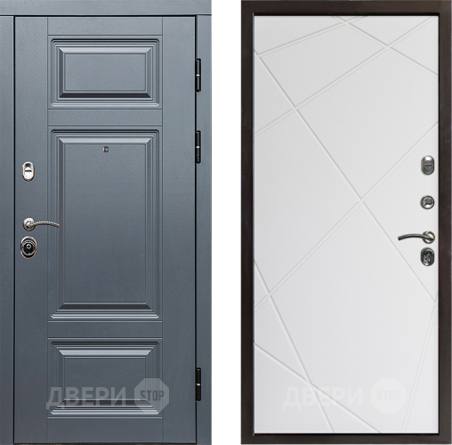 Входная металлическая Дверь Престиж Премиум Лучи Бетон белый в Голицыно