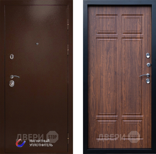 Входная металлическая Дверь Престиж Медь Премиум Орех темный в Голицыно