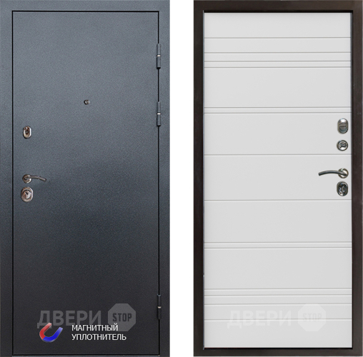 Входная металлическая Дверь Престиж Графит Line Белый в Голицыно