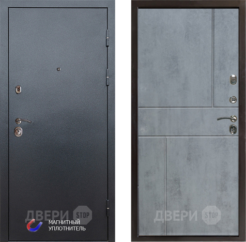Входная металлическая Дверь Престиж Графит Горизонт Бетон темный в Голицыно