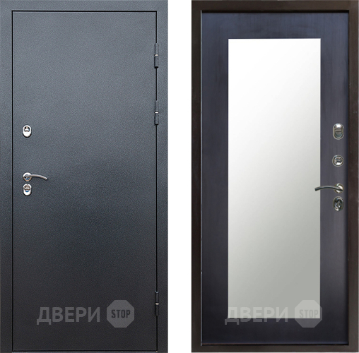 Входная металлическая Дверь Престиж TERMO с терморазрывом Снегирь Серебро Зеркало пастораль Венге в Голицыно