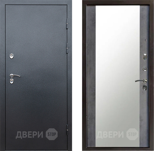 Дверь Престиж TERMO с терморазрывом Снегирь Серебро Зеркало Бетон темный в Голицыно