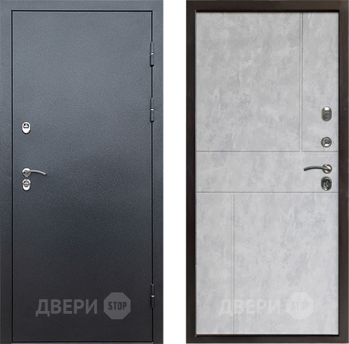 Входная металлическая Дверь Престиж TERMO с терморазрывом Снегирь Серебро Горизонт Бетон светлый в Голицыно