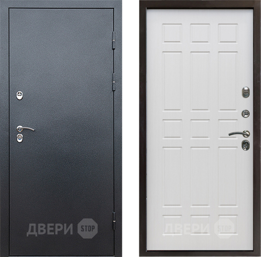 Входная металлическая Дверь Престиж TERMO с терморазрывом Снегирь Серебро Спарта Лиственница белая в Голицыно