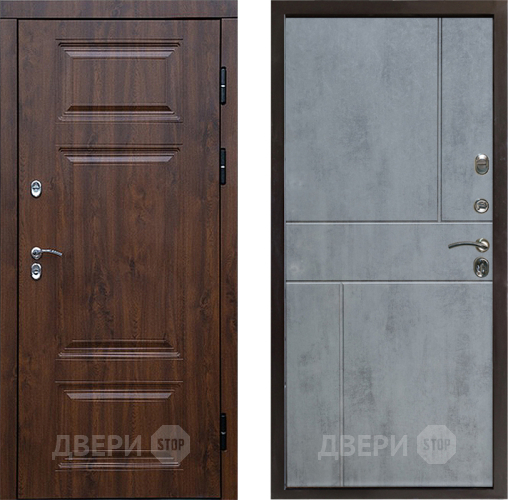 Входная металлическая Дверь Престиж TERMO с терморазрывом Премиум Орех Горизонт Бетон темный в Голицыно