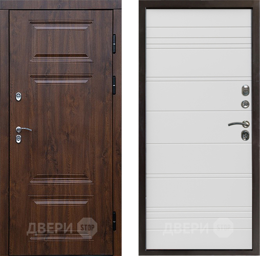 Входная металлическая Дверь Престиж TERMO с терморазрывом Премиум Орех Line Белый в Голицыно