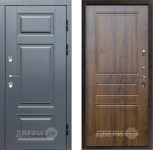 Входная металлическая Дверь Престиж TERMO с терморазрывом Премиум Грэй Классика Дуб в Голицыно