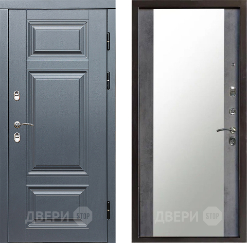 Входная металлическая Дверь Престиж TERMO с терморазрывом Премиум Грэй Зеркало Бетон темный в Голицыно