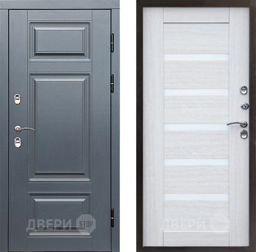 Входная металлическая Дверь Престиж TERMO с терморазрывом Премиум Грэй Царга Лиственница белая в Голицыно