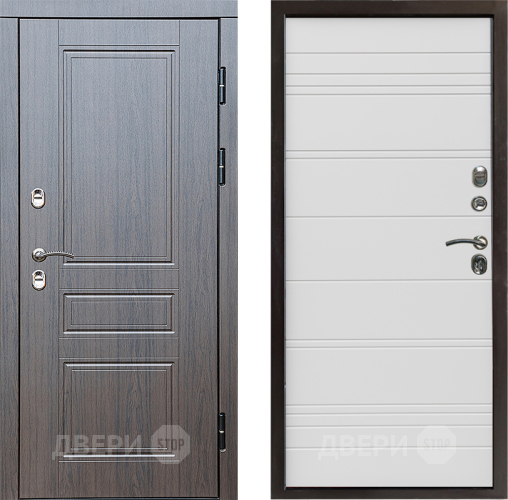 Входная металлическая Дверь Престиж TERMO с терморазрывом Классика Line Белый в Голицыно