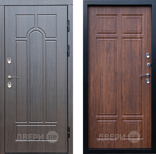 Входная металлическая Дверь Престиж TERMO с терморазрывом Арка Премиум Орех темный в Голицыно