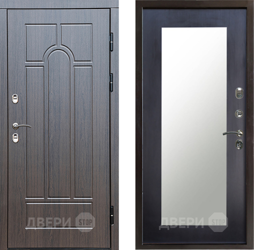 Входная металлическая Дверь Престиж TERMO с терморазрывом Арка Зеркало пастораль Венге в Голицыно