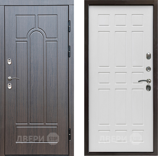 Входная металлическая Дверь Престиж TERMO с терморазрывом Арка Спарта Белое дерево в Голицыно