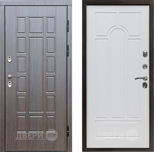 Входная металлическая Дверь Престиж TERMO с терморазрывом Престиж Арка Белое дерево в Голицыно