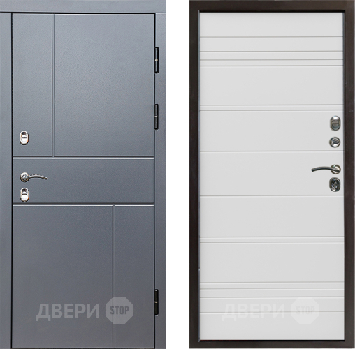 Входная металлическая Дверь Престиж TERMO с терморазрывом Горизонт Грэй Line Белый в Голицыно