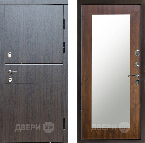 Входная металлическая Дверь Престиж TERMO с терморазрывом Горизонт Венге Зеркало пастораль Дуб в Голицыно