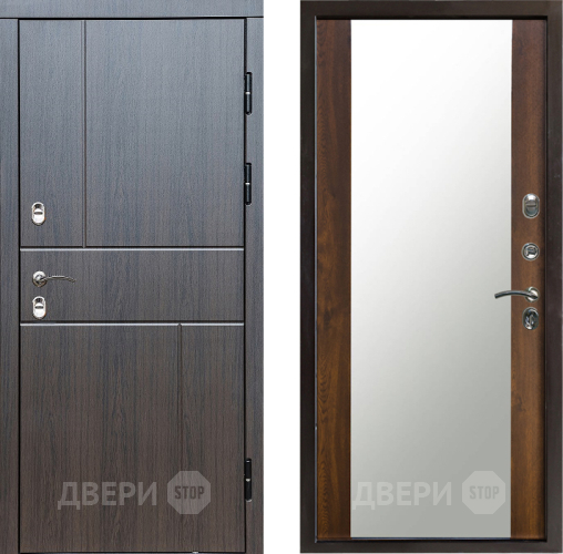 Входная металлическая Дверь Престиж TERMO с терморазрывом Горизонт Венге Зеркало Дуб в Голицыно