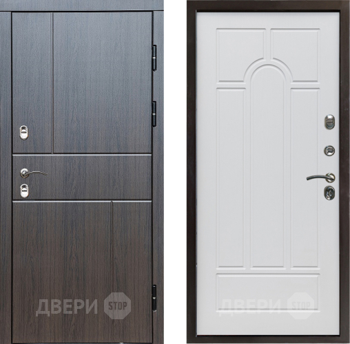 Входная металлическая Дверь Престиж TERMO с терморазрывом Горизонт Венге Арка Белое дерево в Голицыно