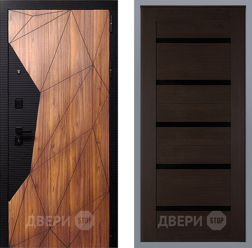 Дверь Заводские двери Морра СБ-1 орех тисненый в Голицыно