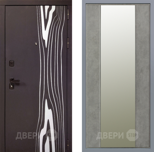 Дверь Заводские двери Леванте Зеркало Макси Бетон темный в Голицыно