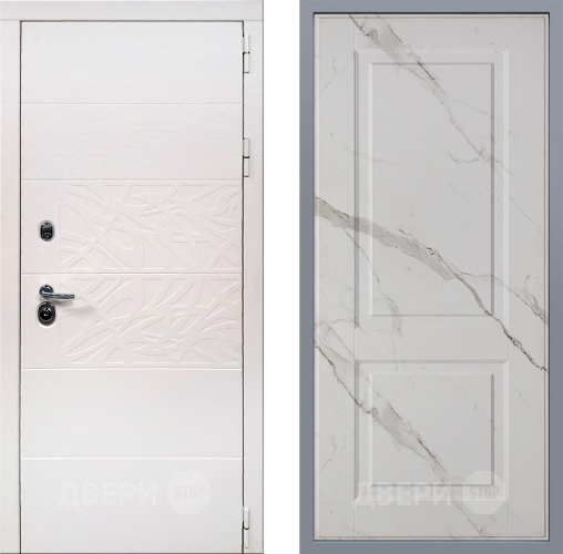 Дверь Заводские двери Дэко Вайт Доррен Мрамор белый в Голицыно
