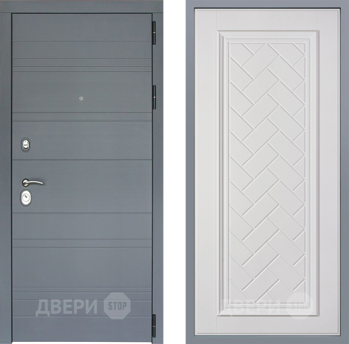 Дверь Заводские двери Лира Софт графит Упра Белый софт в Голицыно