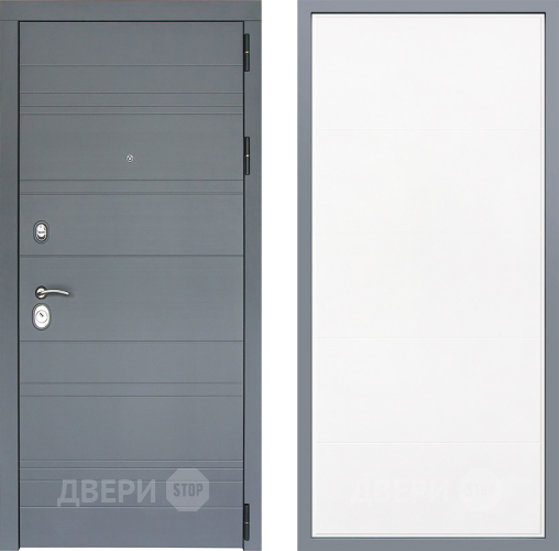 Дверь Заводские двери Лира Софт графит Тривия Белый софт в Голицыно