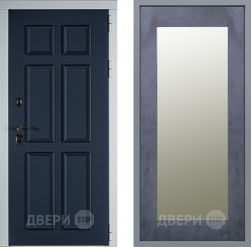 Дверь Заводские двери Стокгольм Зеркало Модерн Бетон темный в Голицыно