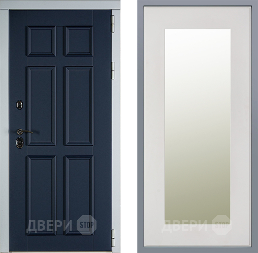 Дверь Заводские двери Стокгольм Зеркало Модерн Белый софт в Голицыно