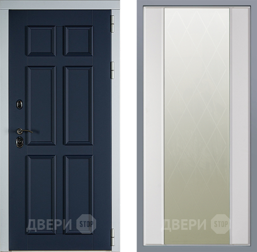 Дверь Заводские двери Стокгольм Зеркало Ампир Белый софт в Голицыно