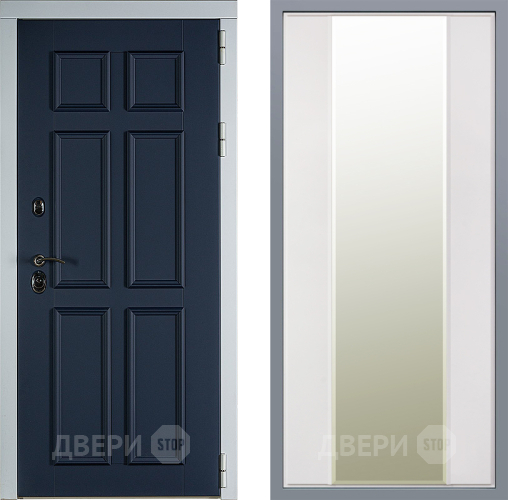 Дверь Заводские двери Стокгольм Зеркало Макси Белый матовый в Голицыно