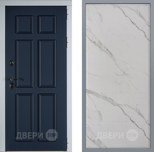 Дверь Заводские двери Стокгольм Тривия Мрамор белый в Голицыно