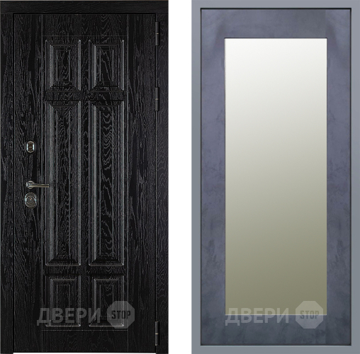 Дверь Заводские двери Мюнхен Зеркало Модерн Бетон темный в Голицыно