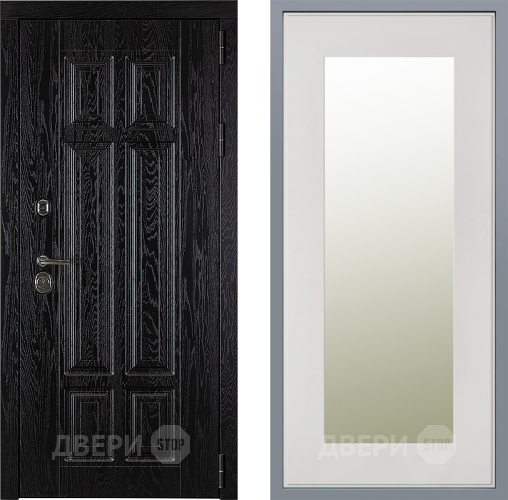 Дверь Заводские двери Мюнхен Зеркало Модерн Белый софт в Голицыно