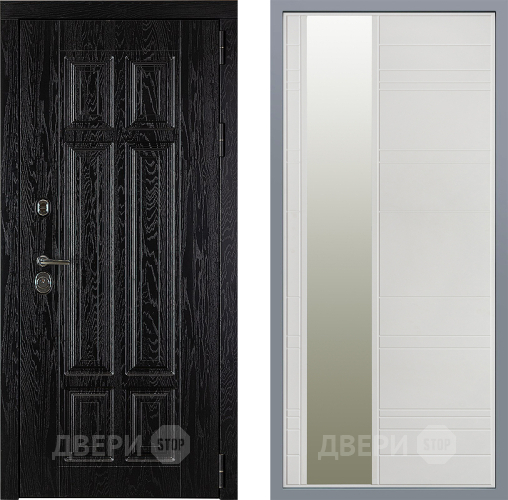 Дверь Заводские двери Мюнхен Зеркало Лира Белый софт в Голицыно