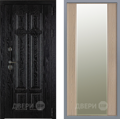 Дверь Заводские двери Мюнхен Зеркало Макси Беленый дуб в Голицыно