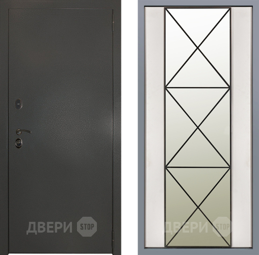 Дверь Заводские двери Эталон 3к антик серебро Зеркало Перфекто Структурное дерево в Голицыно