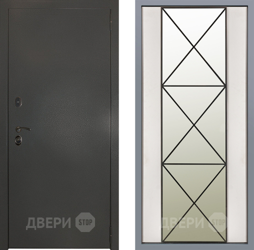 Дверь Заводские двери Эталон 3к антик серебро Зеркало Перфекто Структурное дерево в Голицыно