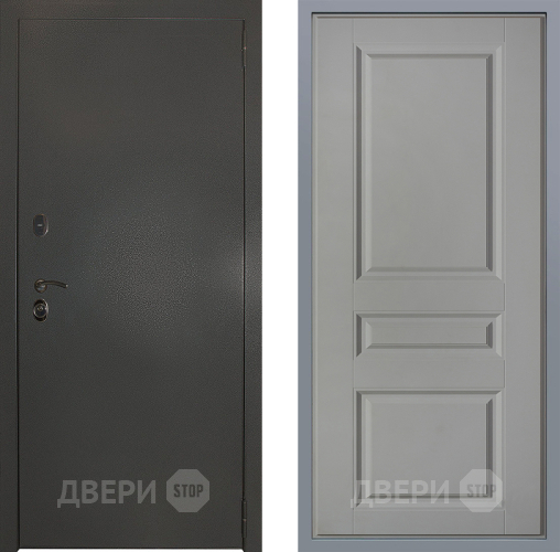 Дверь Заводские двери Эталон 3к антик серебро Стокгольм Грей софт в Голицыно