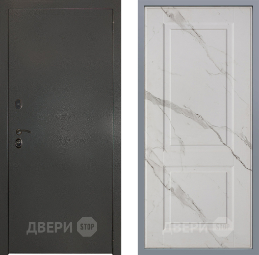 Дверь Заводские двери Эталон 3к антик серебро Доррен Мрамор белый в Голицыно