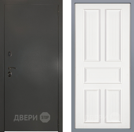 Дверь Заводские двери Эталон 3к антик серебро Уругвай Белый софт в Голицыно