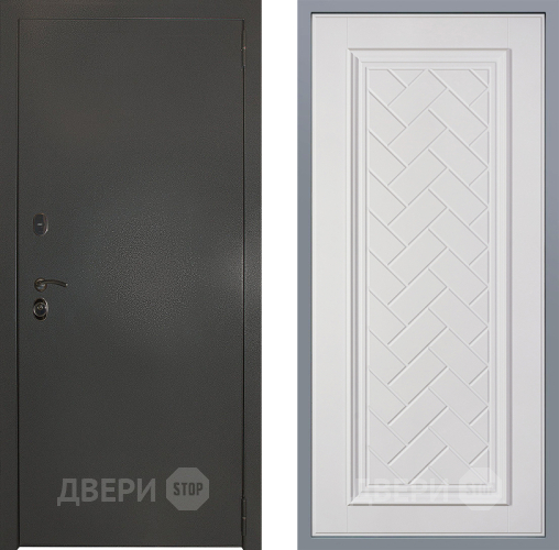Дверь Заводские двери Эталон 3к антик серебро Упра Белый софт в Голицыно