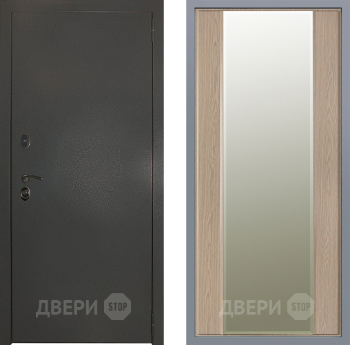 Дверь Заводские двери Эталон 3к антик серебро Зеркало Макси Беленый дуб в Голицыно