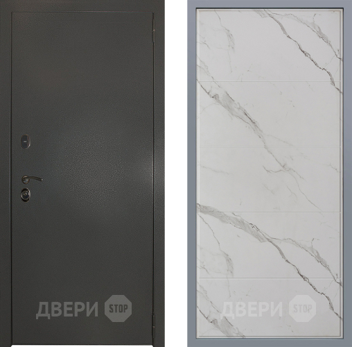 Дверь Заводские двери Эталон 3к антик серебро Тривия Мрамор белый в Голицыно