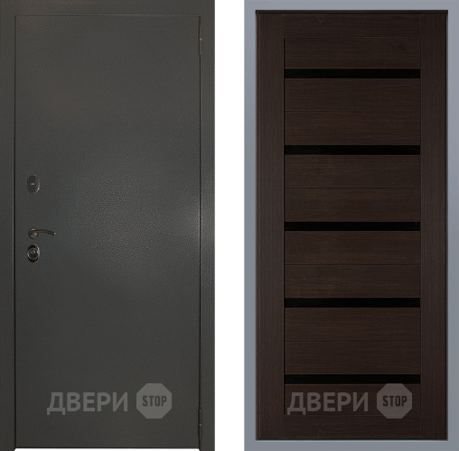 Дверь Заводские двери Эталон 3к антик серебро СБ-1 орех тисненый в Голицыно