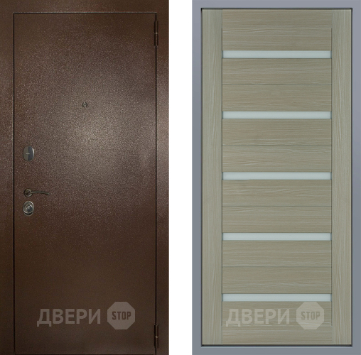 Дверь Заводские двери Эталон 3к антик медь СБ-1 Капучино в Голицыно