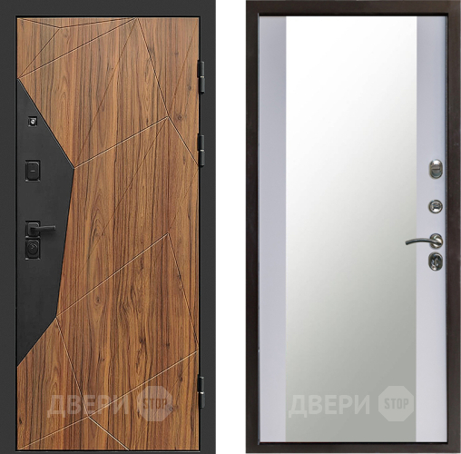Входная металлическая Дверь Престиж Avangard Зеркало Белый софт в Голицыно