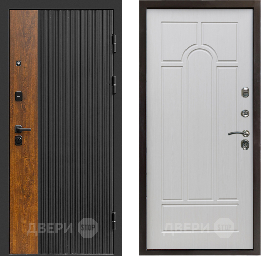 Входная металлическая Дверь Престиж Prestizh Арка Лиственница белая в Голицыно