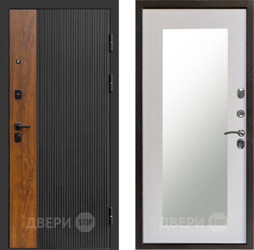 Входная металлическая Дверь Престиж Prestizh Зеркло Пастораль Лиственница белая в Голицыно